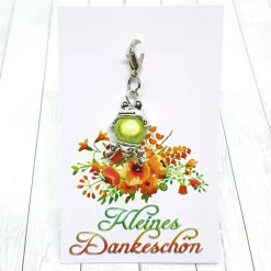 Glücksbringer Glücksfrosch hellgrün – handgemachter Anhänger mit Karabiner