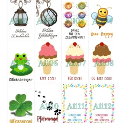 Glücksbringer Taschenbaumler „Zarte Blumen“ blau – Verspielter Anhänger mit Acrylblüten