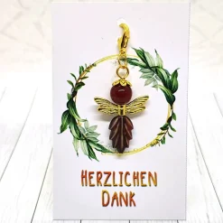 Glücksbringer Waldelfe goldfarben / braun – handgefertigter Elfen-Anhänger als Unikat