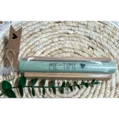 Glückskerze / Kleine Auszeit -  Kerze mit Spruch hübsch verpackt im Holzkästchen / Stabkerze 18 cm