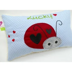 Glückskäfer Marienkäfer Namenskissen Kuschelkissen Kindergartenkissen Geburtsgeschenk Kinderkissen Taufgeschenk
