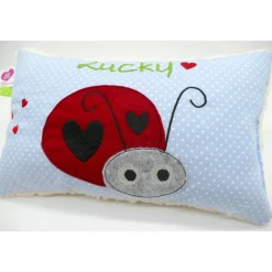 Glückskäfer Marienkäfer Namenskissen Kuschelkissen Kindergartenkissen Geburtsgeschenk Kinderkissen Taufgeschenk