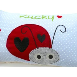 Glückskäfer Marienkäfer Namenskissen Kuschelkissen Kindergartenkissen Geburtsgeschenk Kinderkissen Taufgeschenk