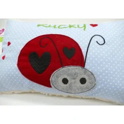 Glückskäfer Marienkäfer Namenskissen Kuschelkissen Kindergartenkissen Geburtsgeschenk Kinderkissen Taufgeschenk