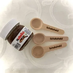 Glückspäckchen, Glücksbox, Freundschaftsgeschenk, Schokolade zum Löffeln, Holzlöffel mit Gravur,Mininutella mit Spruch