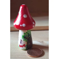 Glückspilz Pilz Haus Holzspielzeug – Handgemachtes Montessori Waldorf Deko Unikat Jahreszeitentisch