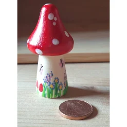 Glückspilz Pilz Haus Holzspielzeug – Handgemachtes Montessori Waldorf Deko Unikat Jahreszeitentisch