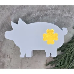 Glücksschweinchen aus Raysin – Handgegossene Schweine in Pastellfarben für sanftes Licht