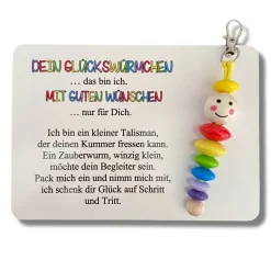 Glückswürmchen, Sorgenwürmchen, Geschenk,Worry worm, Mutmacher, Glücksbringer
