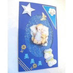 Glückwünschkarte, Babykarte zur Geburt eines Jungen, Taufe