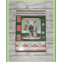 Glückwünschkarte mit Schaf, Lämmchen