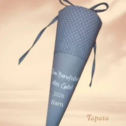 Glückwunsch zum Berufsstart - Grau Dots personalisierbar mit Namen