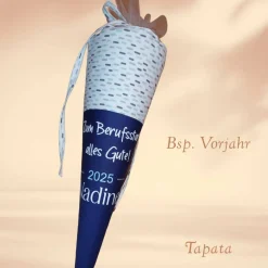 Glückwunsch zum Berufsstart - Blau gestrichelt personalisierbar mit Namen