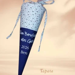 Glückwunsch zum Berufsstart - Blau gestrichelt personalisierbar mit Namen