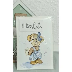 Glückwunschkarte Alles Liebe kleiner Teddy