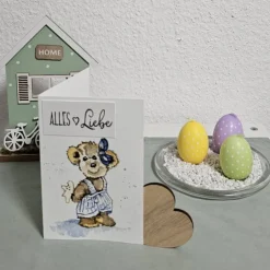 Glückwunschkarte Alles Liebe kleiner Teddy