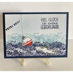 Glückwunschkarte Angler Geburtstag Fische Petri Heil