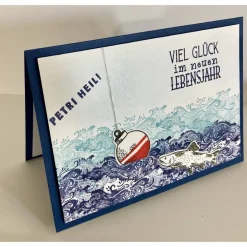 Glückwunschkarte Angler Geburtstag Fische Petri Heil