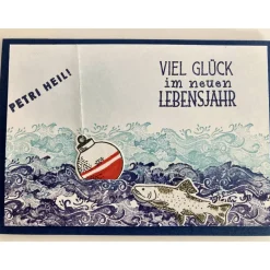 Glückwunschkarte Angler Geburtstag Fische Petri Heil