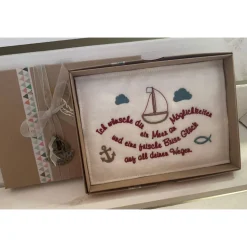 Glückwunschkarte aus Filz, Geldgeschenk, Geschenkbox, .., zur Geburt, Taufe, Kommunion,Schulanfang...