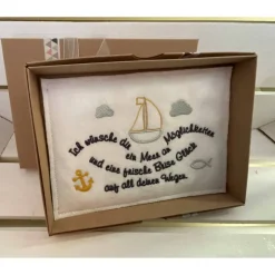 Glückwunschkarte aus Filz, Geldgeschenk, Geschenkbox, .., zur Geburt, Taufe, Kommunion,Schulanfang...