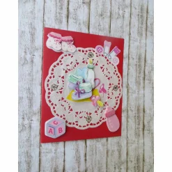 Glückwunschkarte  Babykarte zur Geburt Taufe, Mädchen