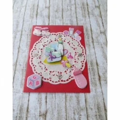 Glückwunschkarte  Babykarte zur Geburt Taufe, Mädchen