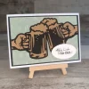 Glückwunschkarte für Bierliebhaber – Handgemachte Karte mit Kraftpapier & Umschlag