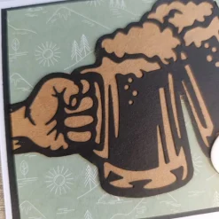 Glückwunschkarte für Bierliebhaber – Handgemachte Karte mit Kraftpapier & Umschlag