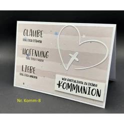 Glückwunschkarte für Kommunion Konfirmation versch. Motive