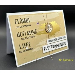 Glückwunschkarte für Kommunion Konfirmation versch. Motive