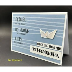 Glückwunschkarte für Kommunion Konfirmation versch. Motive