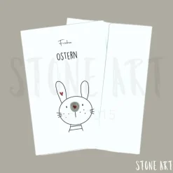 Glückwunschkarte "Frohe Ostern“ -  Mini Steinbild mit Umschlag