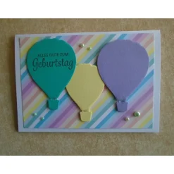 Glückwunschkarte Geburtstagskarte Grußkarte Heissluftballon
