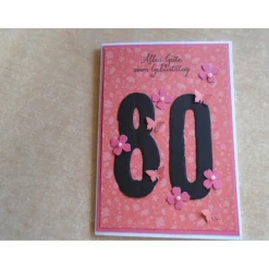 Glückwunschkarte Geburtstagskarte 40 50 60 70 80 90 Geburtstag nach Wahl  Handgemacht