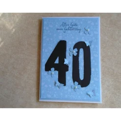 Glückwunschkarte Geburtstagskarte 40 50 60 70 80 90 Geburtstag nach Wahl  Handgemacht