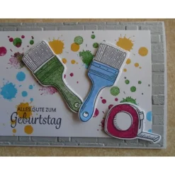 Glückwunschkarte Geburtstagskarte Grusskarte Mann Frau Maler Lackierer