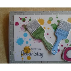 Glückwunschkarte Geburtstagskarte Grusskarte Mann Frau Maler Lackierer