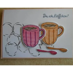 Glückwunschkarte Geburtstag Zum Kaffee oder Einladungen Beste Freundin Kaffeebecher Farbe nach Wahl