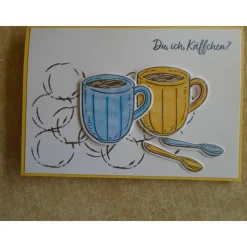 Glückwunschkarte Geburtstag Zum Kaffee oder Einladungen Beste Freundin Kaffeebecher Farbe nach Wahl