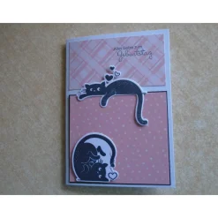 Glückwunschkarte Geburtstagskarte Grußkarte Katze Katzen Katzenfan Farbe nach Wahl Stampin up