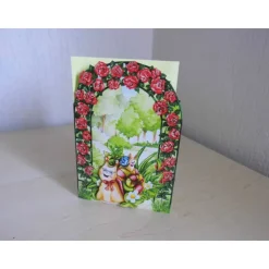 Glückwunschkarte Geburtstag Schnecke am Rosenbogen 3D – Humorvolle Geld- & Gutscheinkarte Unikat