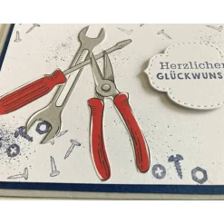 Glückwunschkarte Geburtstagskarte Vatertag Grußkarte 3D Handwerker Handgefertigt Werkzeug