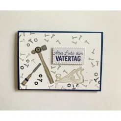Glückwunschkarte Geburtstagskarte Vatertag Grußkarte 3D Handwerker Handgefertigt Werkzeug