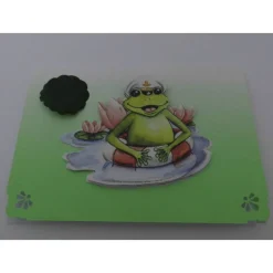 Glückwunschkarte Geburtstag Kapitän Frosch 3D Unikat mit Wunschzahl & Umschlag