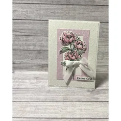 Glückwunschkarte Grußkarte Geburtstagskarte „kleiner Gruß“ Pfingstrosen Blumen Floral Handmade Stampin‘ Up!