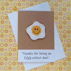 Glückwunschkarte Grußkarte - Thanks for beeing an EGG-cellent . . . - Spiegelei gehäkelt mit Wunschtext