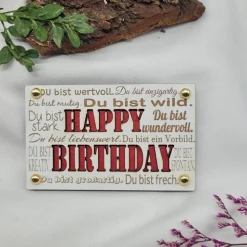 Glückwunschkarte Happy Birthday Geldkarte Geschenk Holz Glückwunsch Geburtstag
