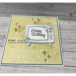Glückwunschkarte “Happy Birthday“ Geburtstagskarten Grußkarte Karten Männerkarten Fernseher Handmade Stampin‘ Up!