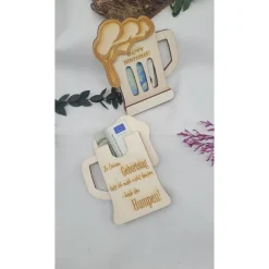 Glückwunschkarte Holz Karte Geldgeschenk witzig Geburtstag Happy Birthday Geldkarte